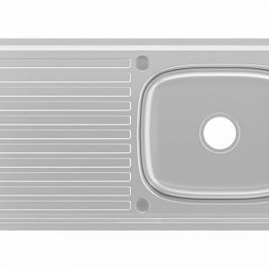 ViandPro 1000 x 500mm stainless steel kitchen sink alternative view