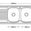 1200-double-bowl-single-drainer-line-drawing.jpg ViandPro 1200mm double bowl single drainer sink technical dimensions