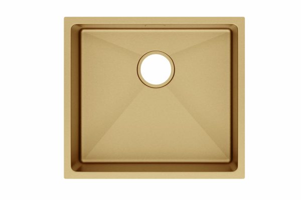 ViandPro 490 x 440mm brushed brass undermount kitchen sink