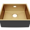 ViandPro 490 x 440mm brushed brass undermount kitchen sink alternative view