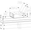 ViandPro Aria ceiling cooker hood between-joists installation dimensions