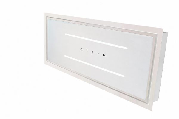 Aria 90 x 30cm Ceiling Cooker Hood - White