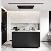 Centered horizontal cooker hood controls Aria 90 x 30cm Ceiling Cooker Hood - Black