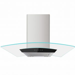ViandPro 80cm black glass angled cooker hood front view