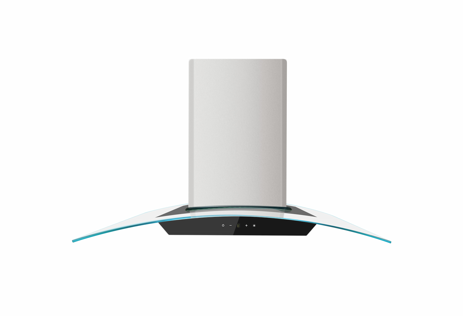 ViandPro 80cm black glass angled cooker hood side view