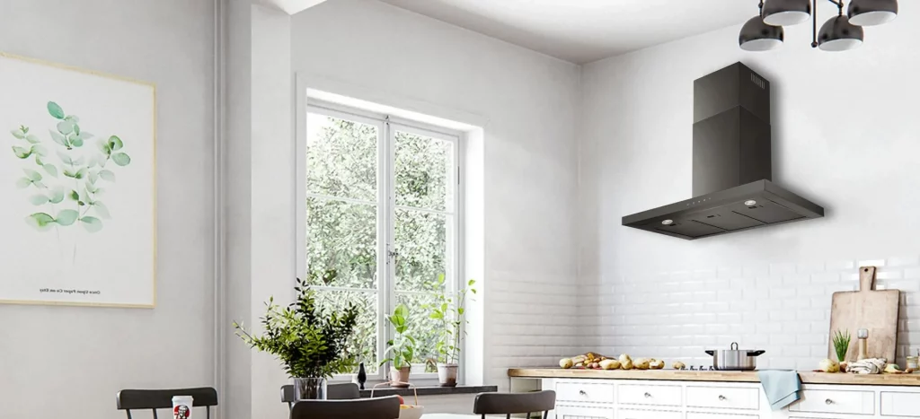 ViandPro Rhapsody 90cm wall cooker hood in a modern kitchen