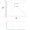 ViandPro 590 x 440mm undermount kitchen sink dimensions