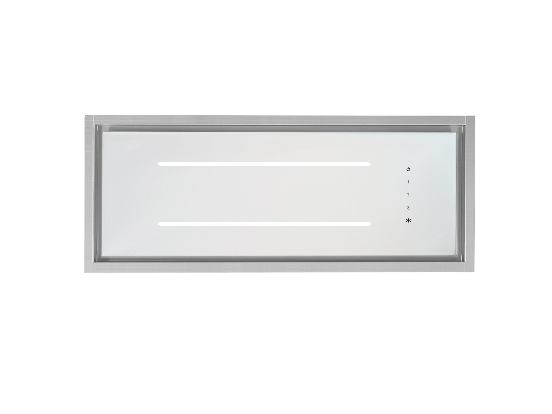 ViandPro Aria white ceiling cooker hood front view