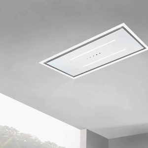 Aria 90 x 30cm Ceiling Cooker Hood - White