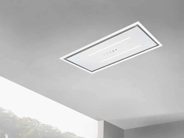 Aria 90 x 30cm Ceiling Cooker Hood - White