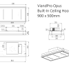 opus-line-drawing-1.png ViandPro Opus ceiling cooker hood technical dimensions